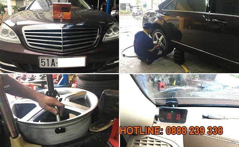 Lắp đặt cảm biến áp suất lốp Mercedes S600h 2001