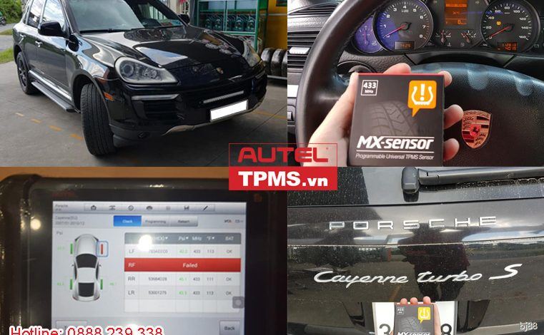 Cài đặt cảm biến áp suất lốp Porsche Cayenne Turbo S 2008