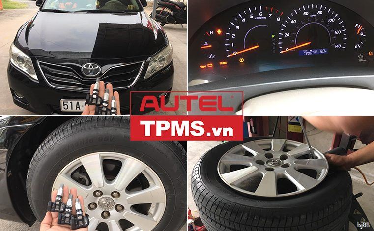 Lắp đặt cảm biến áp suất lốp Toyota Camry LE 2010