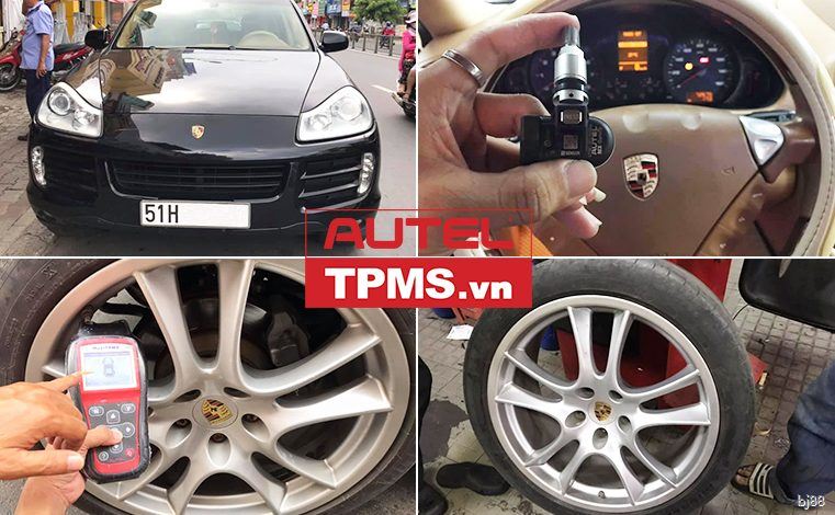 Thay van cảm biến áp suất lốp Porsche Cayenne S 2008