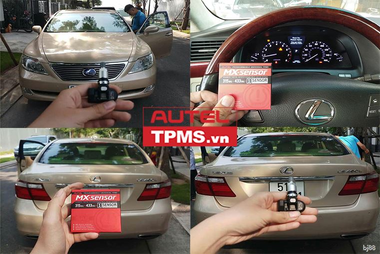 Kiểm tra, thay 1 van cảm biến áp suất lốp Lexus LS460L 2008